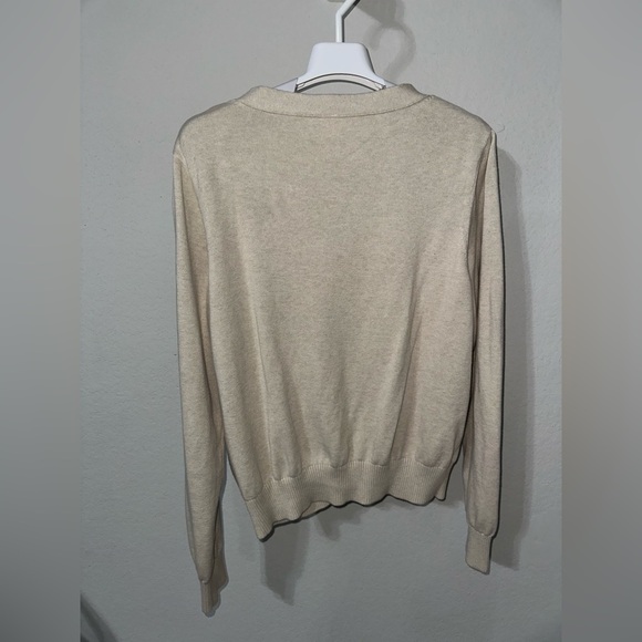 Pact Classic Fine Knit Cardigan - Sandshell Heather Large - Picture 3 of 8